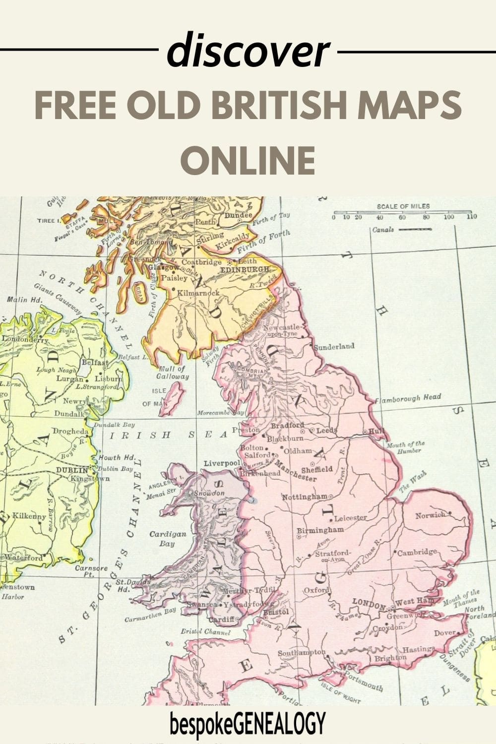 Discover free old British maps online. Image of an old map of the British Isles.