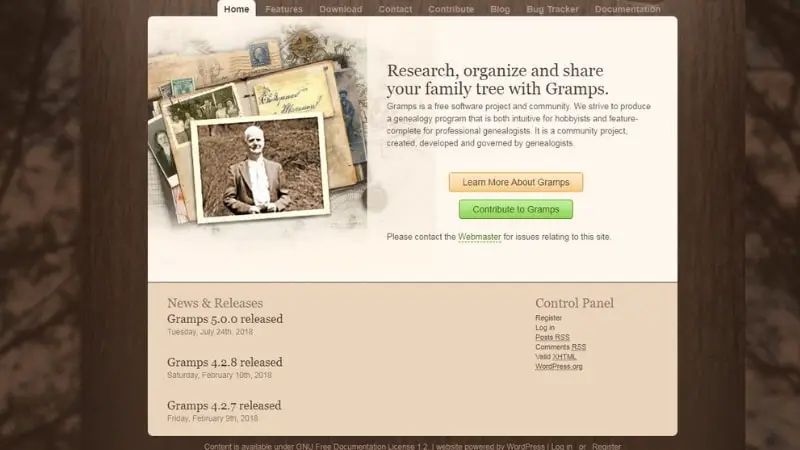 Gramps Homepage Bespoke Genealogy