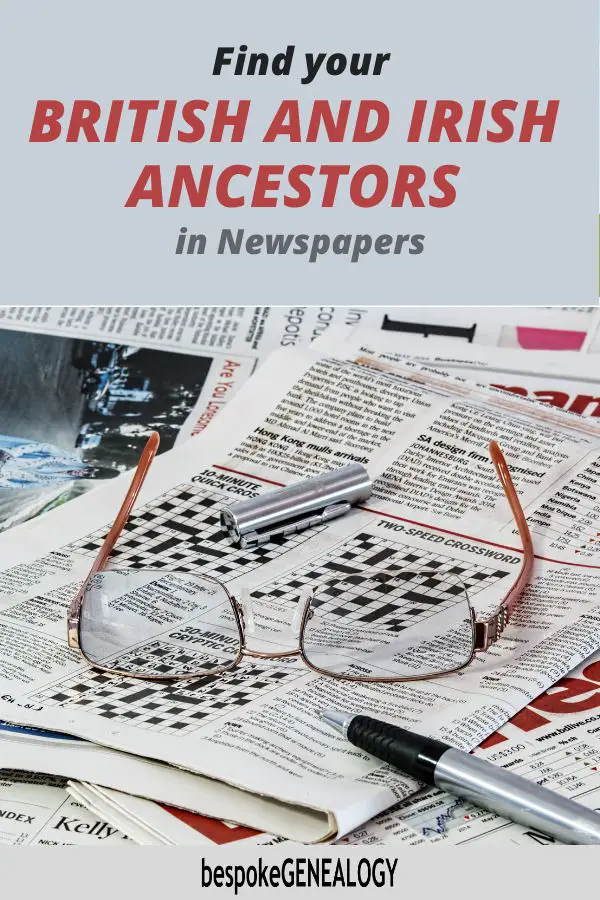 Pinterest pin for Find your British and Irish Ancestors in Newspapers.