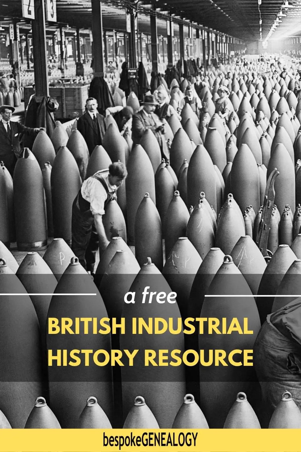 A free British industrial history resource. Photo from the First World War of munition workers painting shells in a British factory.