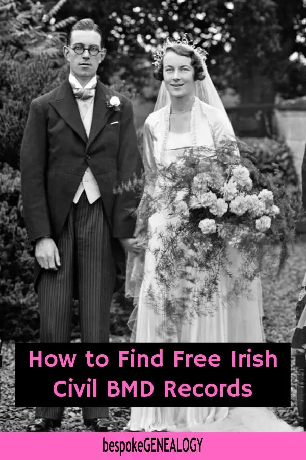 How to find free Irish Civil BMD records. Bespoke Genealogy