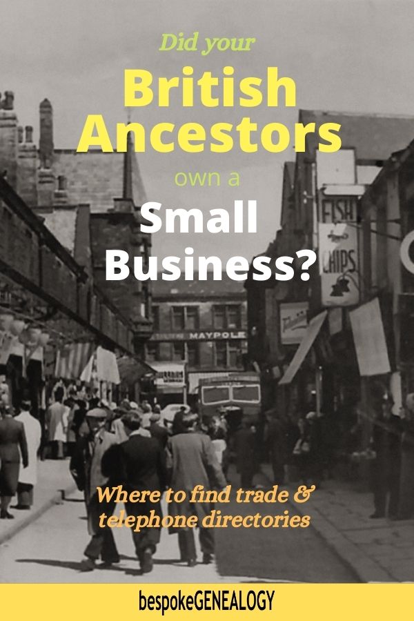 Did your British ancestors own a small business. Bespoke Genealogy