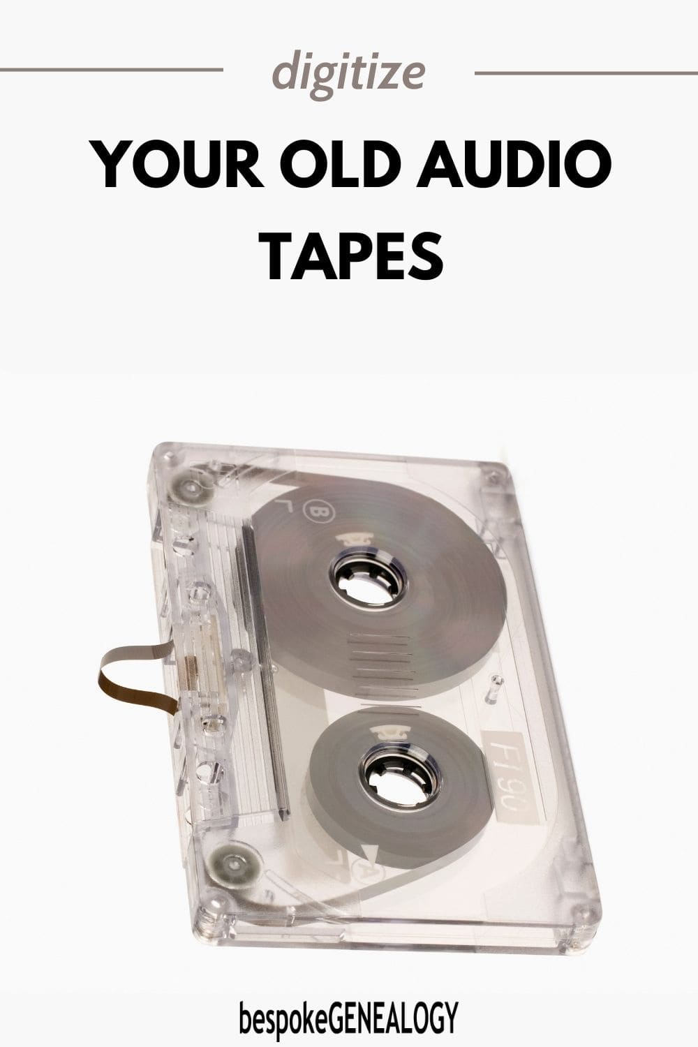 Digitize your old audio tapes. Photo of an audio tape cassette.