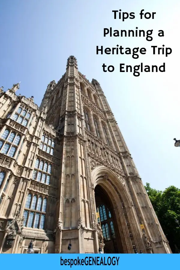 Tips for planning a heritage trip to England. Bespoke Genealogy