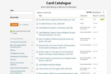 Ancestry Card Catalogue. Bespoke Genealogy