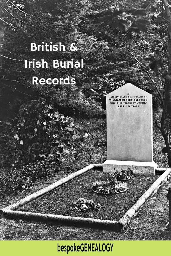 British and Irish Burial Records. Bespoke Genealogy
