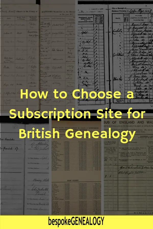 How to choose a subscription site for British Genealogy. Bespoke Genealogy