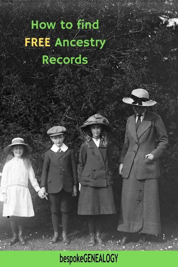 How to find free Ancestry records. Bespoke Genealogy