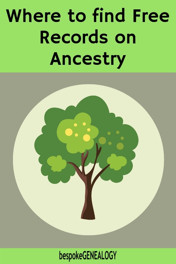 Where to find free records on Ancestry. Bespoke Genealogy