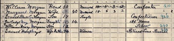 Edward Humphries 1911 Census. Bespoke Genealogy