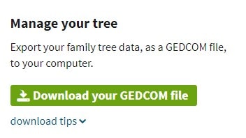 Ancestry Download Tree Button. Bespoke Genealogy