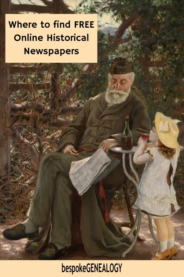 Where to find free online historical newspapers. Bespoke Genealogy