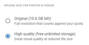 Upload option on Google Photos. Bespoke Genealogy