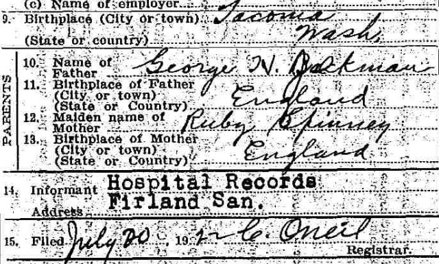 Jackman death. Bespoke Genealogy