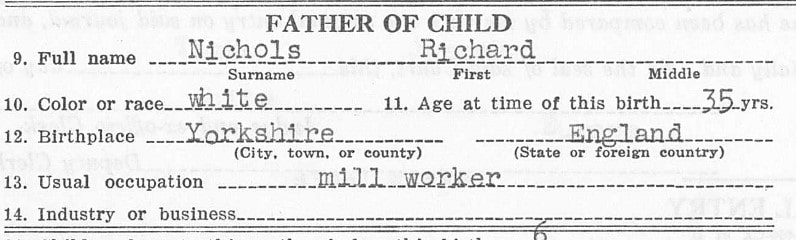 Nichols birth. Bespoke Genealogy
