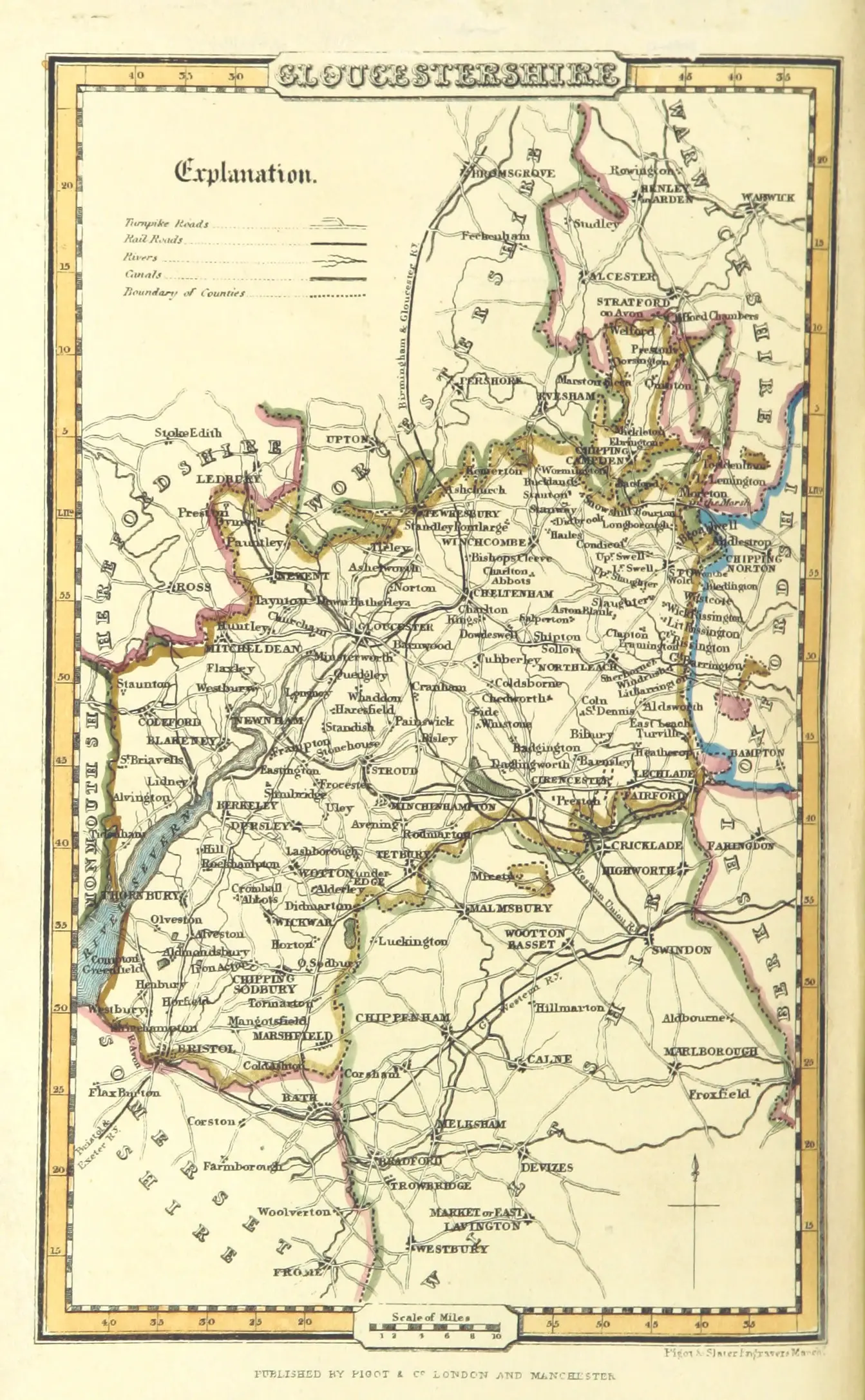 Pigot's 1842 Map of Gloucestershire. Bespoke Genealogy
