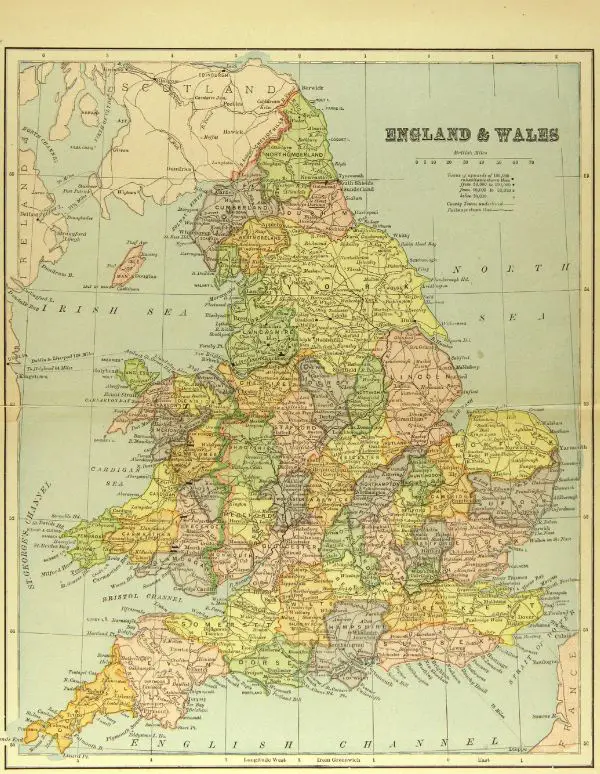 1890 Map of England and Wales