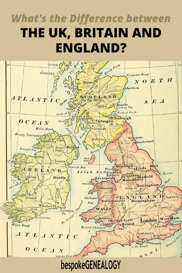Difference between the UK, Britain and England Pinterest pin