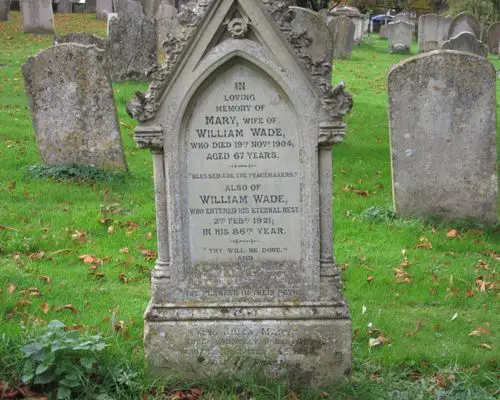 Photo of the grave of Mary Wade